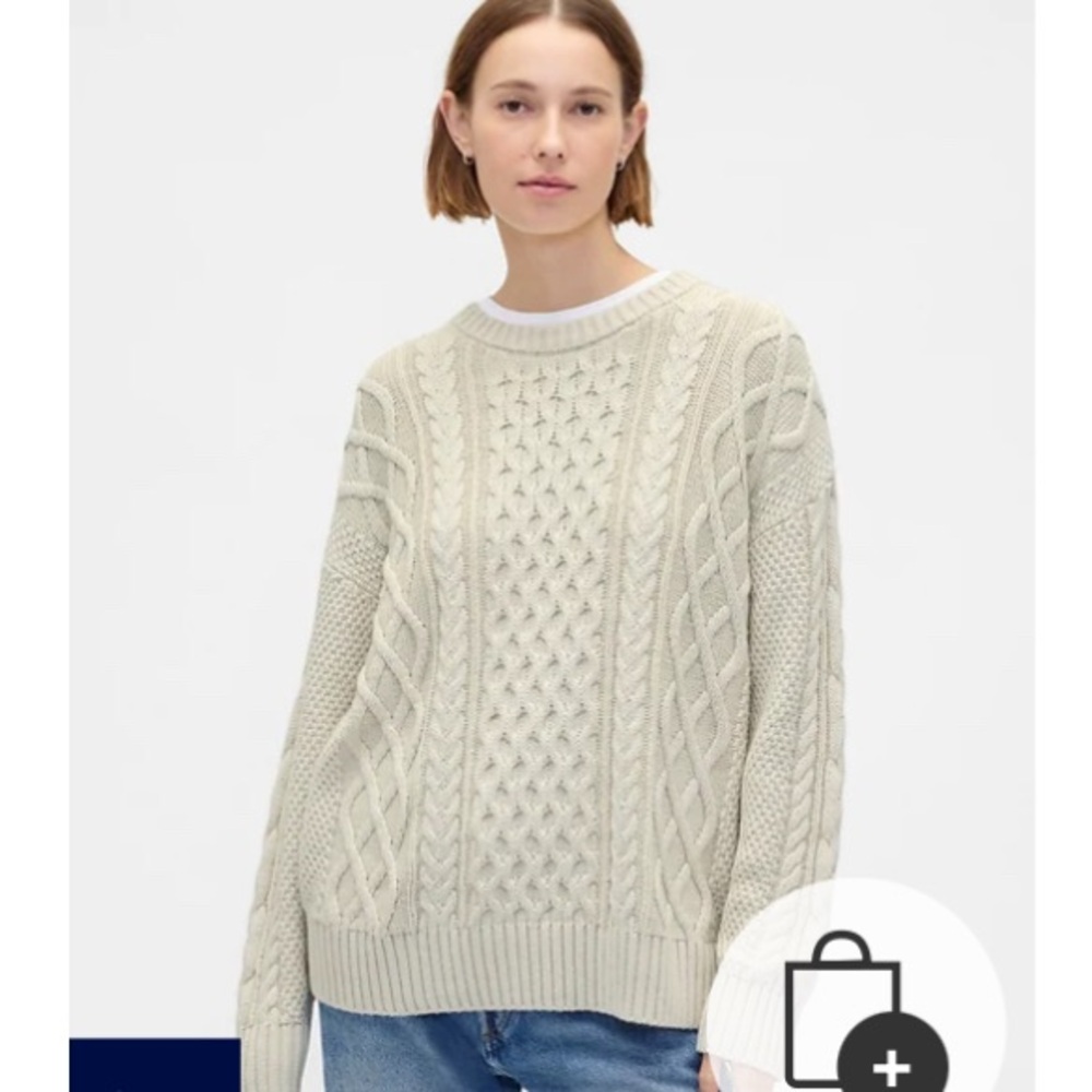 Gap 100% Cotton Oversized Cable-Knit Sweater